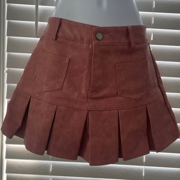 Fashion Nova Ryla Washed Faux Leather Mini Skirt Small - Picture 8 of 9